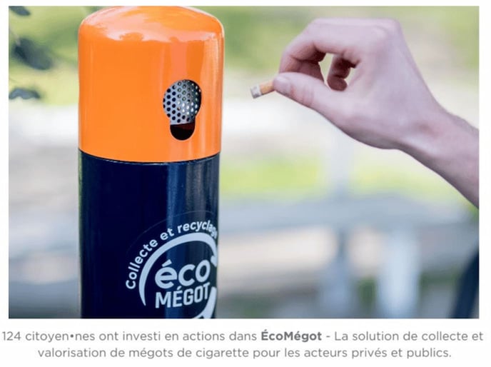 Photo d'un point de collecte de mégot Écomégot